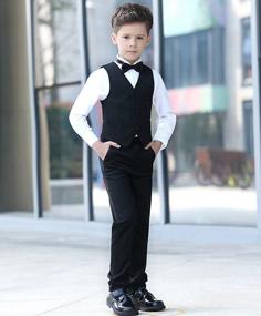 img 3 attached to Boys' 5 Piece Slim Fit Formal Suit Set In Vibrant Colors By YuanLu Dresswear