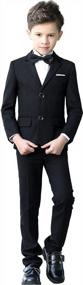 img 4 attached to Boys' 5 Piece Slim Fit Formal Suit Set In Vibrant Colors By YuanLu Dresswear