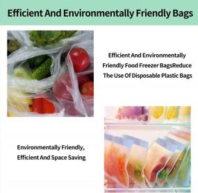 img 2 attached to Герметичные многоразовые сумки для хранения VECELO для еды, путешествий и домашней организации - упаковка из 10 штук (4 зеленых, 2 синих, 2 оранжевых, 2 желтых)