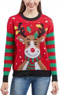 novelty funny ugly christmas reindeer sweater for women and men - classic knitted crew neck pullover for holiday festivities logo