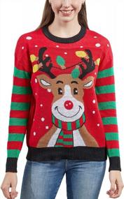 img 4 attached to Novelty Funny Ugly Christmas Reindeer Sweater For Women And Men - Classic Knitted Crew Neck Pullover For Holiday Festivities