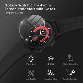 img 3 attached to KIMILAR [4+4 Pack] Galaxy Watch 5 Pro Screen Protector With Hard PC Protective Bumper Cover - 9H Tempered Glass Waterproof Compatible For Samsung 45Mm Smartwatch