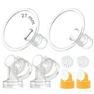 🤱 maymom myfit flange set, two-piece breast shield (small 21mm) connector valve membrane - compatible with medela breast pumps (pump in style advanced, lactina, symphony) - non-oem pump parts логотип