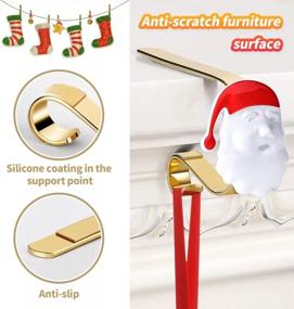 img 2 attached to Add Holiday Charm To Your Mantle With SHareconn'S Adjustable Non-Slip Christmas Stocking Holder