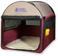 img 1 attached to Medium Portable Pet Home by Petmate in Khaki and Maroon