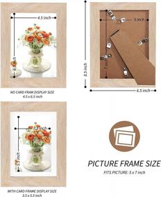 img 2 attached to TWING Set Of 6 Natural Wood Picture Frames – Tabletop Or Wall Mounting, Display 4X6 Photos With Mat Or 5X7 Without, Perfect Christmas Gift Idea In Oak Finish