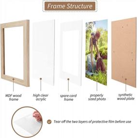 img 1 attached to TWING Set Of 6 Natural Wood Picture Frames – Tabletop Or Wall Mounting, Display 4X6 Photos With Mat Or 5X7 Without, Perfect Christmas Gift Idea In Oak Finish