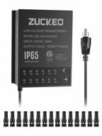 etl listed zuckeo 150w low voltage outdoor landscape lighting transformer with timer, light sensor, connectors and waterproof 120v to 12v power supply for garden spotlight pool lights logo