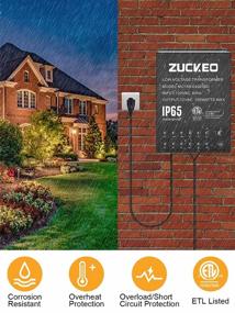 img 2 attached to ETL Listed ZUCKEO 150W Low Voltage Outdoor Landscape Lighting Transformer With Timer, Light Sensor, Connectors And Waterproof 120V To 12V Power Supply For Garden Spotlight Pool Lights