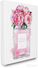 img 4 attached to Glam Perfume Bottle V2 Flower Silver Pink Peony Stretched Canvas Wall Art: American-Made Elegance by Stupell Industries