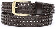 men's fashionable woven leather belt with braided buckle logo