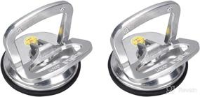 img 4 attached to 🔧 2Pack Aluminium Vacuum Heavy Duty Suction Cup Lifter for Glass Window Tiles Mirror Granite – Gripper Sucker Plate with Double Handle Locking and Single Plate