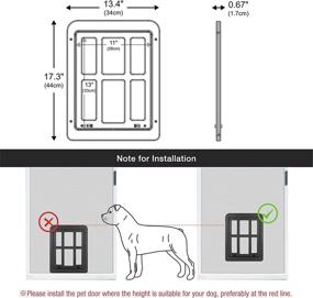 img 2 attached to 🐶 Conveniently Lockable Dog Door for Sliding Doors - PETLESO 11” x 13” Black Magnetic Closure Pet Screen Door for Dogs and Cats