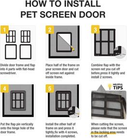 img 1 attached to 🐶 Conveniently Lockable Dog Door for Sliding Doors - PETLESO 11” x 13” Black Magnetic Closure Pet Screen Door for Dogs and Cats