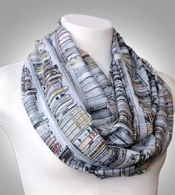 img 3 attached to Scarf Library Bookshelves Infinity Birthday Women's Accessories ~ Scarves & Wraps