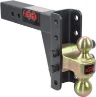adjustable trailer hitch with dual ball (2" & 2-5/16"), 6-1/2" drop, 2-1/2" receiver shank, 14,000lbs capacity by toptow logo