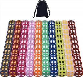 img 4 attached to AUSTOR 100 Pieces 6 Sided Game Dice Set 10 Pearl Colors Round Edges Dices For Tenzi, Farkle, Yahtzee, Bunco Or Teaching Math With Velvet Storage Pouch