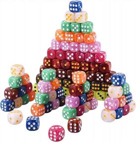 img 3 attached to AUSTOR 100 штук 6-сторонний игровой набор кубиков 10 жемчужных цветов с круглыми краями кубики для Tenzi, Farkle, Yahtzee, Bunco или преподавания математики с бархатным мешочком для хранения
