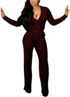 sparkling women's jumpsuits: elegant clubwear with long sleeves, high waisted, and wide leg pants perfect for parties logo