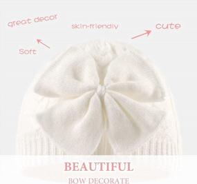 img 2 attached to Cute Girls Knitted Hats For Winter - Cotton Lined Toddler Beanies With Bow And Classic Design - Available For Infants And Toddlers Aged 0-6Y