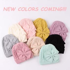 img 1 attached to Cute Girls Knitted Hats For Winter - Cotton Lined Toddler Beanies With Bow And Classic Design - Available For Infants And Toddlers Aged 0-6Y