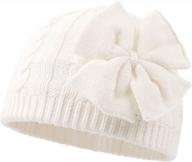 cute girls knitted hats for winter - cotton lined toddler beanies with bow and classic design - available for infants and toddlers aged 0-6y logo