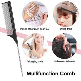 img 2 attached to Eco-Friendly Bamboo Hair Brush With Detangle Tail Comb For Healthy And Silky Hair - Perfect For Men, Women, And Kids