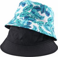 faleto reversible unisex bucket hat: packable, premium fabric beach sun protection logo