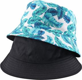 img 4 attached to FALETO Reversible Unisex Bucket Hat: Packable, Premium Fabric Beach Sun Protection