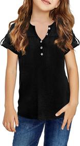 img 2 attached to 👚 GOSOPIN XXL Sleeve Shirts Button Girls' Clothing: Top-quality Tops, Tees & Blouses