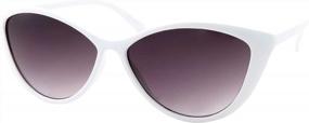 img 4 attached to Женские винтажные ретро солнцезащитные очки кошачий глаз с тонкой оправой