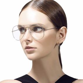 img 3 attached to Get Classic Style And Clear Vision With AISSWZBER'S Aviator Glasses: Premium Metal Frame And Crystal-Clear Lenses