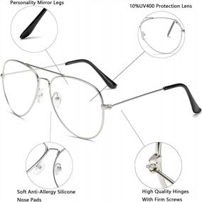img 1 attached to Get Classic Style And Clear Vision With AISSWZBER'S Aviator Glasses: Premium Metal Frame And Crystal-Clear Lenses