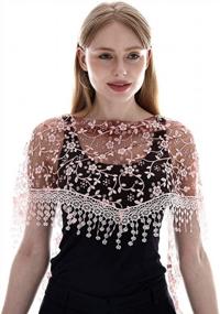 img 1 attached to Triangle Lace Mantilla Veil Tulle Scarf For Church Mass Weddings & Bridesmaids