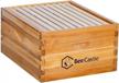 build your own beehive: unassembled langstroth deep/brood box kit with wax coated frames and foundation sheets logo