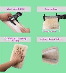 img 1 attached to 🚘 Set of 2 Genuine Australia Merino Wool Natural Fur Auto Car Seat Belt Pads for Adults - Soft Texture Shoulder Neck Cushion Pad Protector (Gold)