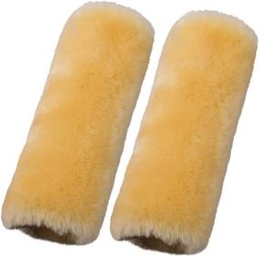 img 4 attached to 🚘 Set of 2 Genuine Australia Merino Wool Natural Fur Auto Car Seat Belt Pads for Adults - Soft Texture Shoulder Neck Cushion Pad Protector (Gold)