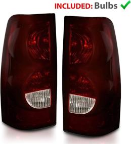 img 3 attached to 🚥 Dark Red Replacement Tail Lights Pair for 1999-2002 Chevy Silverado/99-06 GMC Sierra - AmeriLite, Passenger & Driver Side