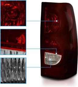 img 2 attached to 🚥 Dark Red Replacement Tail Lights Pair for 1999-2002 Chevy Silverado/99-06 GMC Sierra - AmeriLite, Passenger & Driver Side