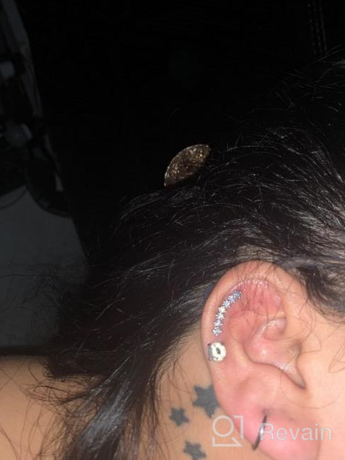 img 1 attached to Stylish And Durable Cartilage Piercing Jewelry Set With CZ Barbell Stud By MILACOLATO review by Valerie Alicea