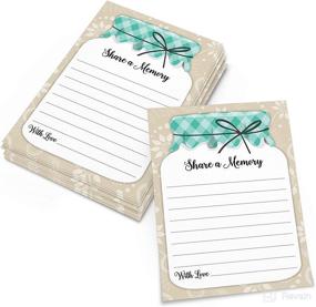 img 4 attached to 321Done Share a Memory Cards Mason Jar (50 Cards) 4x6 - Celebrate Life, Birthday, Anniversary, Memorial, Funeral, Graduation & Bridal Shower - Vertical Lined - Made in USA