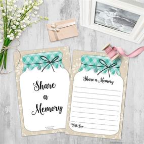 img 2 attached to 321Done Share a Memory Cards Mason Jar (50 Cards) 4x6 - Celebrate Life, Birthday, Anniversary, Memorial, Funeral, Graduation & Bridal Shower - Vertical Lined - Made in USA