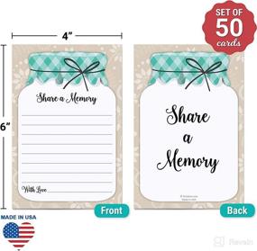 img 3 attached to 321Done Share a Memory Cards Mason Jar (50 Cards) 4x6 - Celebrate Life, Birthday, Anniversary, Memorial, Funeral, Graduation & Bridal Shower - Vertical Lined - Made in USA