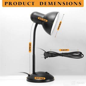 img 2 attached to 💡 360° Adjustable Metal Desk Lamp: Eye-Caring Study & Reading Lamp for Bedroom, Office, Living Room - 3 Colors, Gooseneck, LED Bulb Included