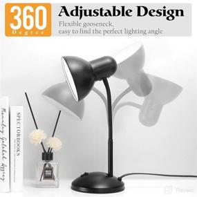 img 3 attached to 💡 360° Adjustable Metal Desk Lamp: Eye-Caring Study & Reading Lamp for Bedroom, Office, Living Room - 3 Colors, Gooseneck, LED Bulb Included