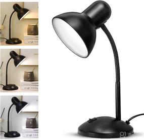 img 4 attached to 💡 360° Adjustable Metal Desk Lamp: Eye-Caring Study & Reading Lamp for Bedroom, Office, Living Room - 3 Colors, Gooseneck, LED Bulb Included