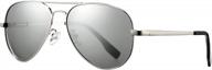 🕶️ stylish poraday polarized aviator sunglasses: 100% uv400 protection, metal frame, 58mm lens - perfect for men and women! logo