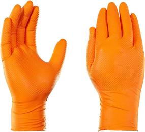 img 3 attached to 🧤 Premium Orange Nitrile Disposable Gloves, Enhanced Diamond Texture, Latex-Free, Food-Safe, Ideal for Auto, Mechanic, and Cleaning Needs