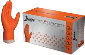 img 4 attached to 🧤 Premium Orange Nitrile Disposable Gloves, Enhanced Diamond Texture, Latex-Free, Food-Safe, Ideal for Auto, Mechanic, and Cleaning Needs