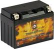 pirate battery ytx12-bs maintenance free replacement battery for atv, motorcycle, scooter, and utv: 12 volts, 1.2 amps, 10ah, nut and bolt (t3) terminal logo